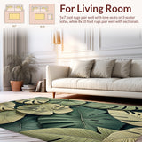 Ultra Soft Area Rug, Non Slip, Stain Resistant, Washable Area Rugs for Living Room, Bedroom, Tropical Monstera Non-Slip Hallway Decor(Green)