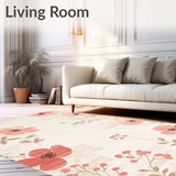 Artisan Beige With Minimalist Blush Floral Abstract Design(Ivory)