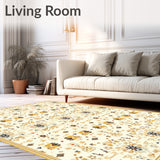 Desert Bloom Beige Ivory Geometric Floral Oasis Design(Beige)