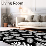 Monochrome Tropical Palm Frond Abstract Art(Black)