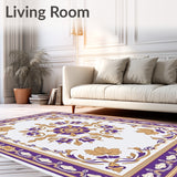 Floral Medallion Transitional Eclectic Luxury(Purple)