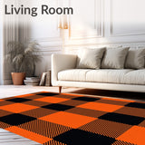 Checkered Harvest Festival with Bold Autumn Grid Design(Orange)