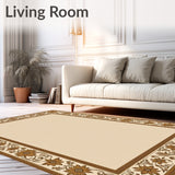 Vintage Distressed Ornamental Motif Traditional Style(Beige)