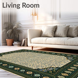 Geometric Spotted Rectangle Rustic Charm(Beige)