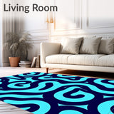 Retro Swirl Maze with Modern Abstract Touches (Blue)