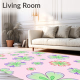 Meadow Breeze Painterly Floral Abstract Motif (Pink)