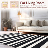 Classic Dual Tone Linear Indoor Floor Covering(Black)