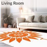 Citrus Bloom Floral Medallion Accent (Orange) - ODIKA