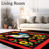 Countryside Barnyard Rooster Sunflower Artistic(Red)