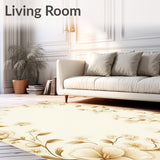 Beige Botanical Bloom Modern Floral Design for(Beige)