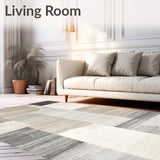 Abstract Bohemian Area Non Slip Ultra Entry(Beige)