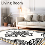 Classic Fretwork Medallion with Art Nouveau Scroll Detailing (Black) - ODIKA