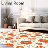 Retro Floral Cascade Interlocking Motif Accent(Orange)