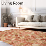 Earthen Tile Beige Accent Geometric Terracotta Decor(Beige)