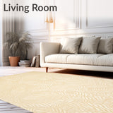 Leaf Motif Beige Area for Playful Crawling(Beige)