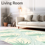 Swirling Marble Veined Modern Artistic Floor Covering(Blue)