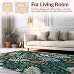 Ultra Soft Area Rug, Non Slip, Stain Resistant, Washable Area Rugs for Living Room, Bedroom, Jungle Print Nursery(Green) - ODIKA