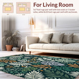 Ultra Soft Area Rug, Non Slip, Stain Resistant, Washable Area Rugs for Living Room, Bedroom, Jungle Print Nursery(Green) - ODIKA