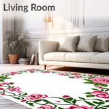 Botanical Garden Tapestry with Blooming Rose Vines(Pink)