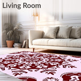 Festive Snowflake Holiday Decorative Floor Covering(Red)