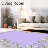 Rococo Shell Cartouche with Ornamental Scroll Border Framework(Purple)