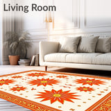 Bold Citrus Burst Medallion Symmetrical Ornate Decorative Artwork(Orange)