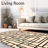 Abstract Labyrinth Maze Featuring Artistic Grid Framework(Beige)