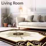 Vintage Medallion Burst with Radiating Sunburst Ornate Details(Brown)