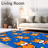 Illuminated Feline Feast Floor Covering With Blinking Holiday(Blue)
