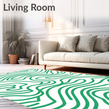 Abstract Rippled Wave Motif Modern Design(Green)