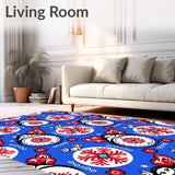 Enchanted Snowman Gathering with Interlocking Frosted Flake Symbols(Blue)