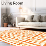 Urban Gingham Interwoven Checkered Mosaic(Orange)