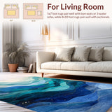 Nautical Wave Flow with Abstract Ocean and Shell Embellishments(Blue)