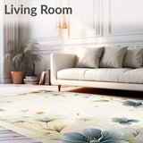 Contemporary Abstract Floral Smoke and Beige Palette Swirling Details(Beige)
