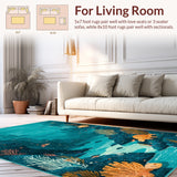 Coastal Seascape Lightweight With Turtle Sanctuary And Coral Design(Blue)