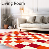 Chess Board Inspired Alternating Contemporary Art(Red)