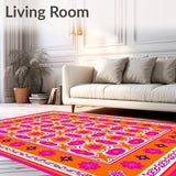 Boho Chic Interlocking Floral Motifs with Artistic Symmetry (Orange) - ODIKA