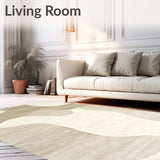 Contemporary Beige Modern Curves and Fluid Lines(Beige)
