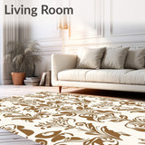 Elegant Botanical Garden Vine Scroll Damask Nouveau (Brown)