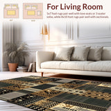 Ultra Soft Area Rug, Non Slip, Stain Resistant, Washable Area Rugs for Living Room, Bedroom, Brown Vintage Cow Print Living Room(Brown)