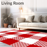 Holiday Checkered Festive Entrance Decorative Design(Red)