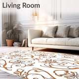 Eternal Palmette Scroll with Interlaced Florals and Lattice Flourish (Orange)