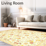 Beige Yellow Tan Abstract Flannel Non Slip Bath Mat(Beige)