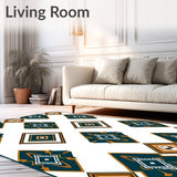 Chevron with Aztec Inspired Zigzag Design (Teal)