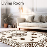 Ancient Medallion Mosaic Floral Vine Botanical Tapestry(Beige)