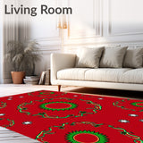 Elegant Wreath and Pinecone Motif with Interlocking Festive Vines(Red)