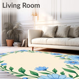 Whimsical Botanical Garden Spiral (Blue)