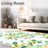 Tranquil Meadow Floral Motif Embellished Decorative (Green)