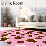 Spotted Cowhide Area with Natural Ranch Design(Pink)