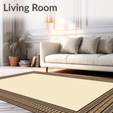 Elegant Brown Beige Area Modern Geometric Border(Beige)